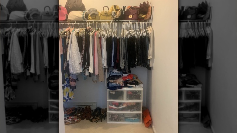 Before photo of a bedroom closet