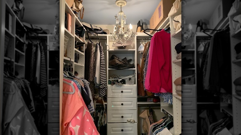 Before photo of a bedroom closet