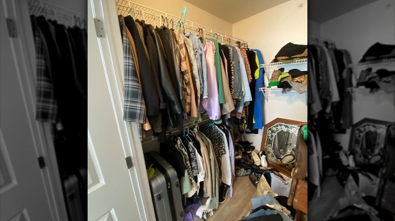 Before photo of a bedroom closet