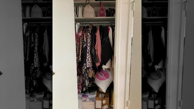 Before photo of a bedroom closet