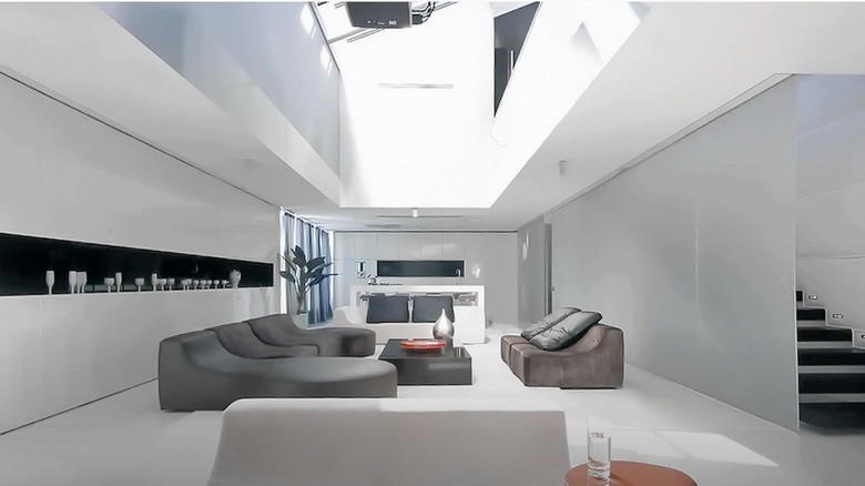 white interior attic