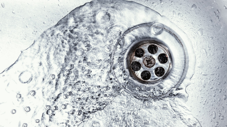 Clear liquid in sink