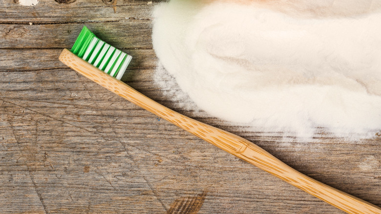 Toothbrush on wooden surface