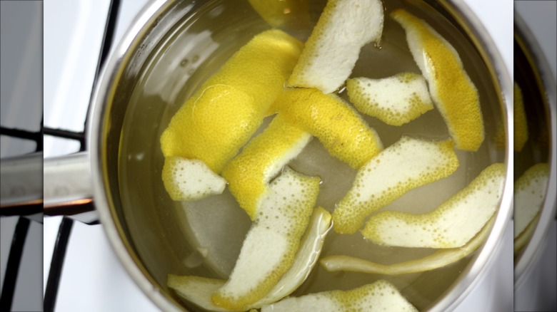 lemons and water in pot