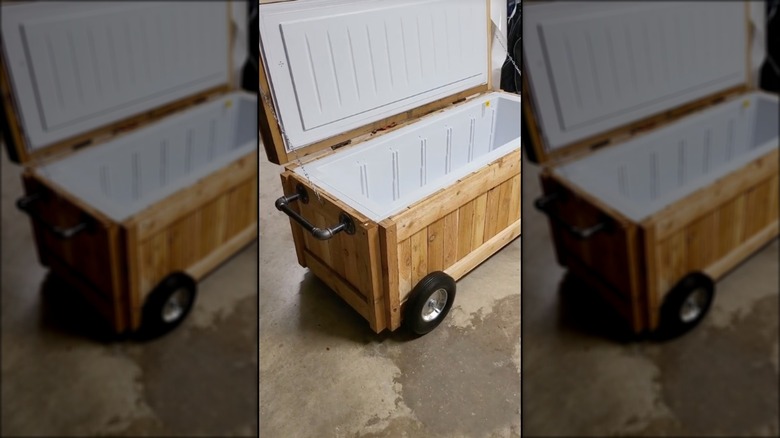 Repurposed fridge into cooler