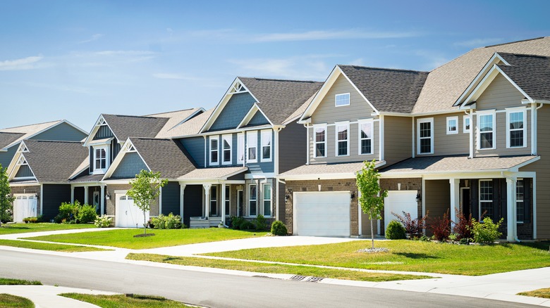 row of suburban houses