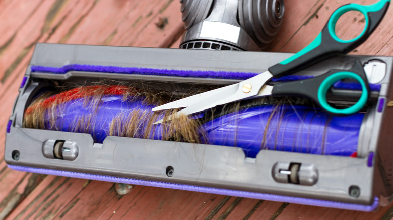 hair stuck in vacuum brush roll