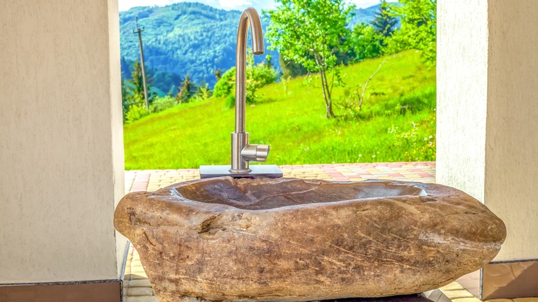 large stone sink basin