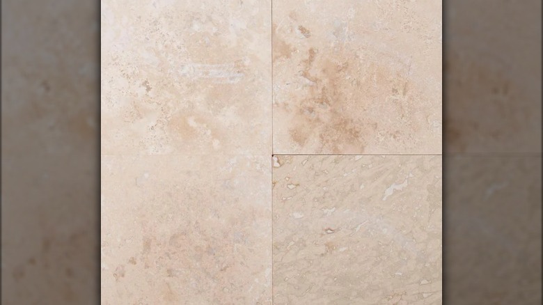 Beige travertine floors