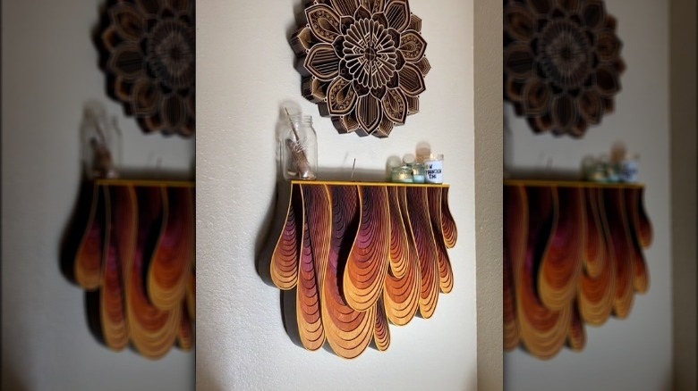 Layered wood drip shelf