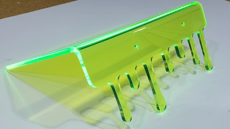 Neon green drip shelf