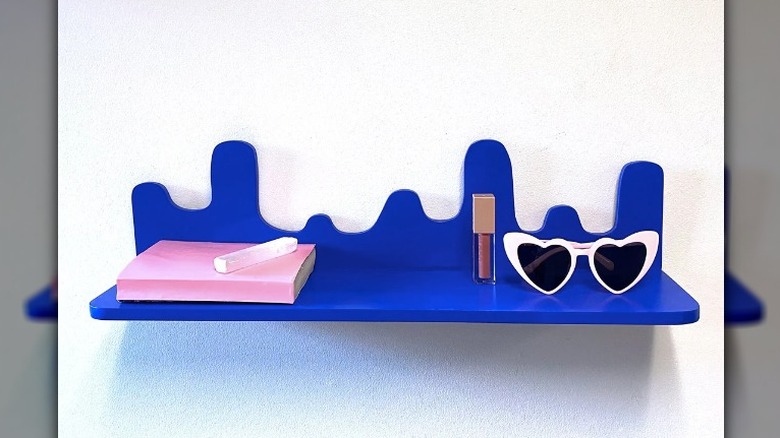 Blue dripping shelf