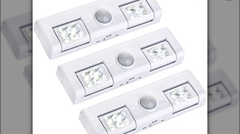 Three motion sensor lights