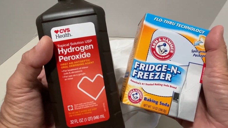 Hydrogen peroxide and baking soda