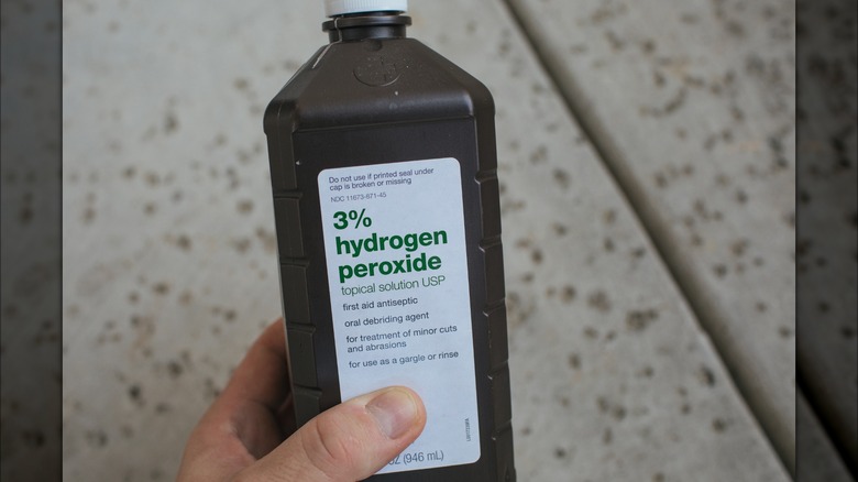 Holding hydrogen peroxide