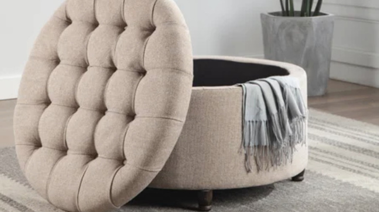 tufted neutral storage ottoman