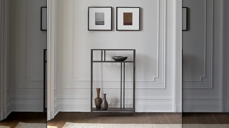 West Elm Profile Narrow Console Table in an entryway