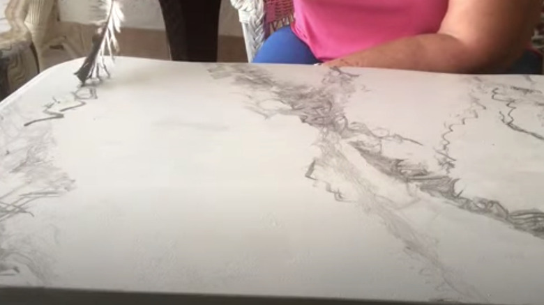 painting faux marble with feather