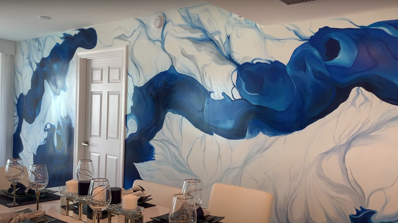 faux blue marble wall