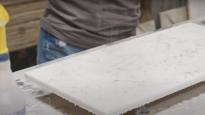 spray painted marble countertop 