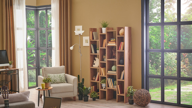 bookcase in living room 