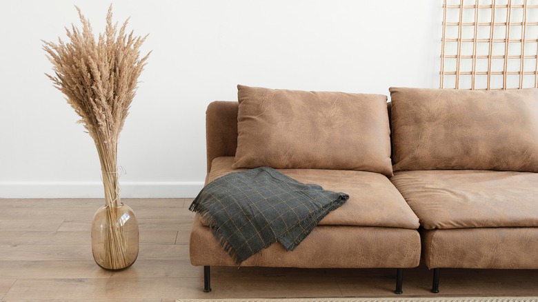 brown leather couch 