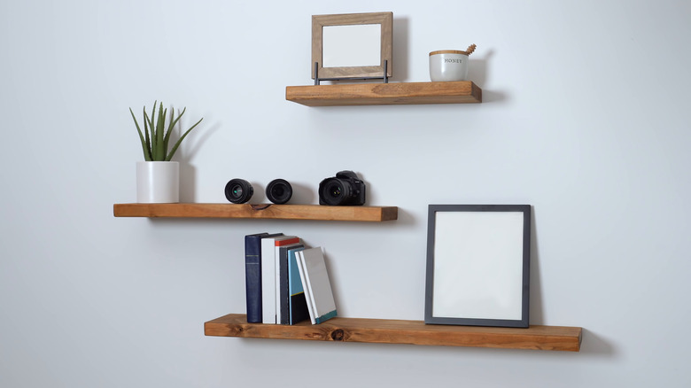 floating wood shelves