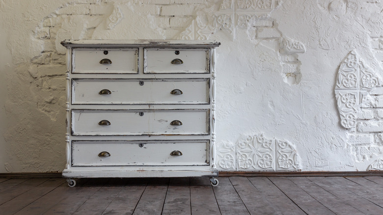 white antique dresser