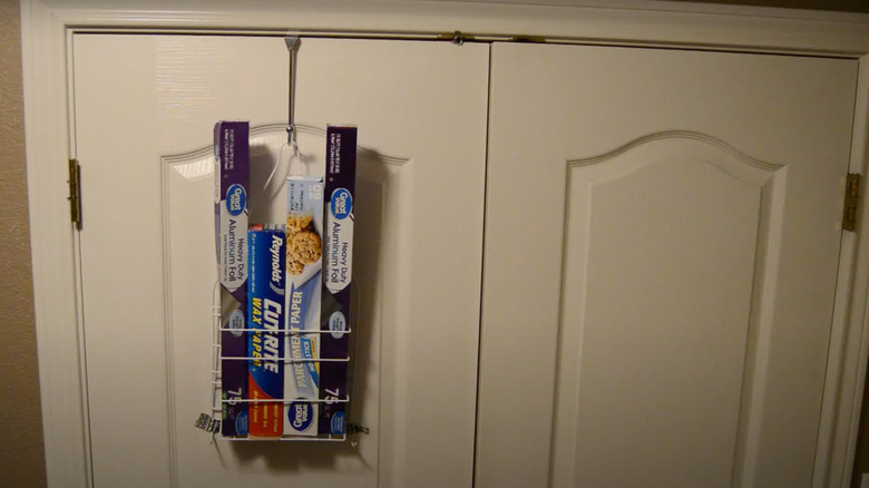 Over the door foil rack