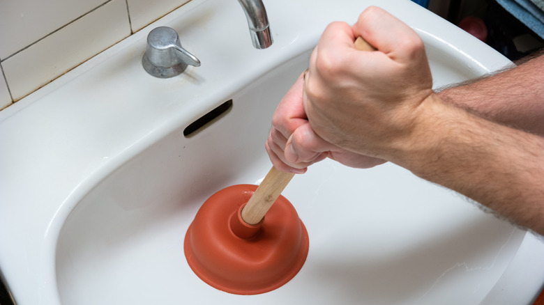 plunging kitchen sink 