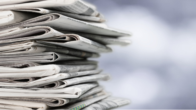 stack of newspapers