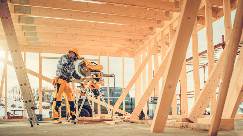 Construction of house frame