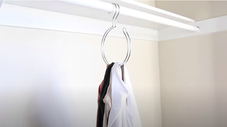 Tank tops on closet hook