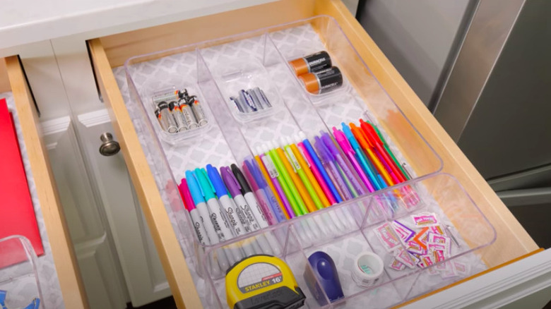 Clear organizers in junk drawer