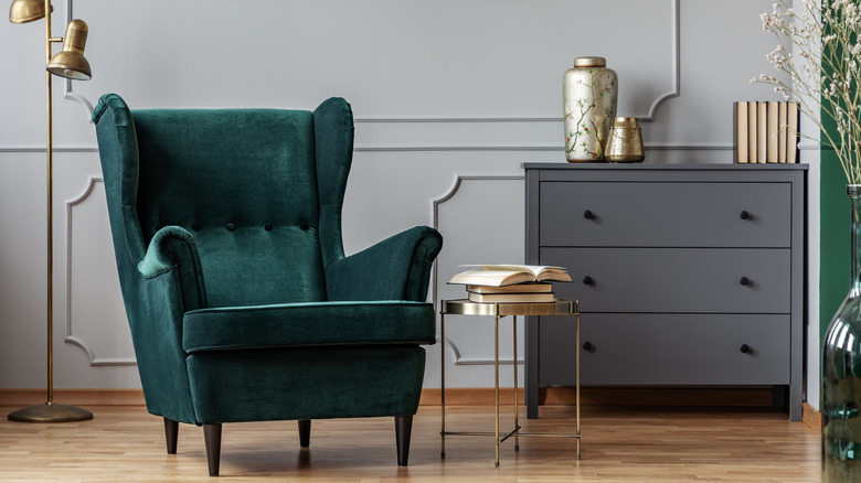 Emerald green armchair