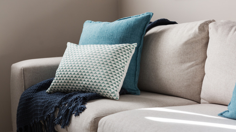 turquoise and gray throw pillows