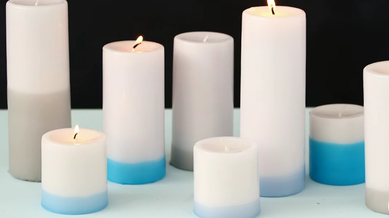 Colorful candles in different colors