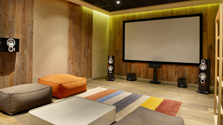 Theatre room with unique seating