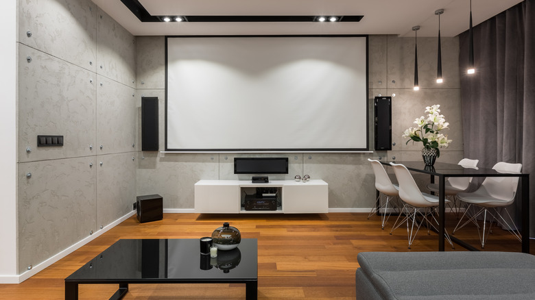 Modern theatre room with table