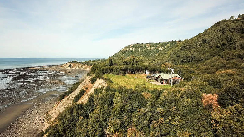 View of hillside Alaskan home