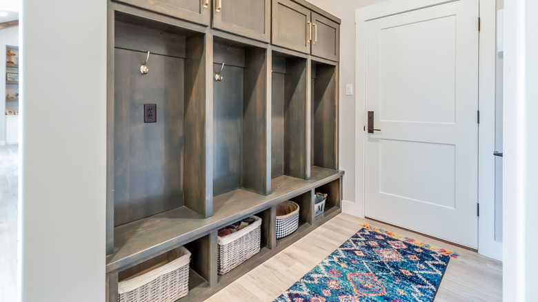 Entryway with cabinets