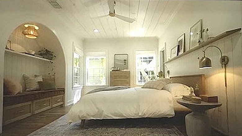 Modern farmhouse bedroom with alcove