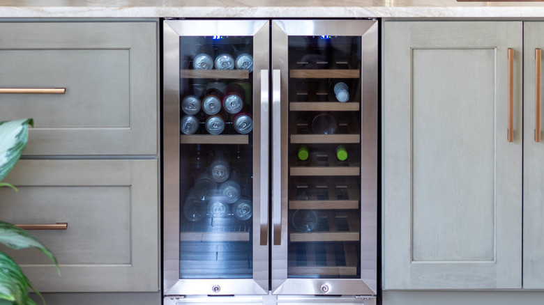 Beverages in wine fridge