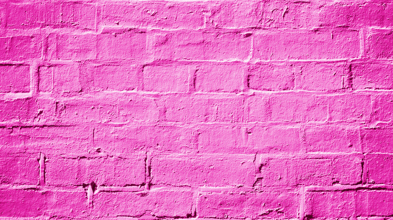 hot pink brick wall