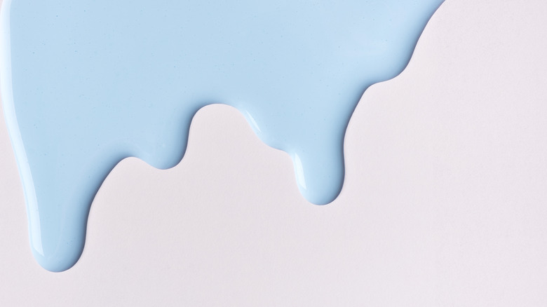 light blue paint dripping