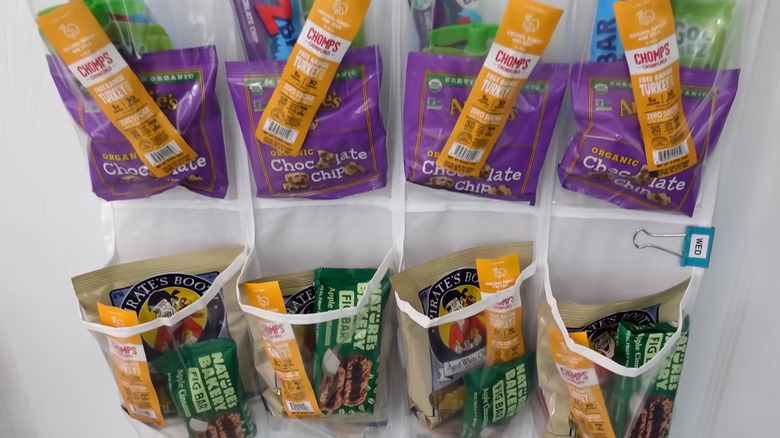clear shoe organizer with snacks