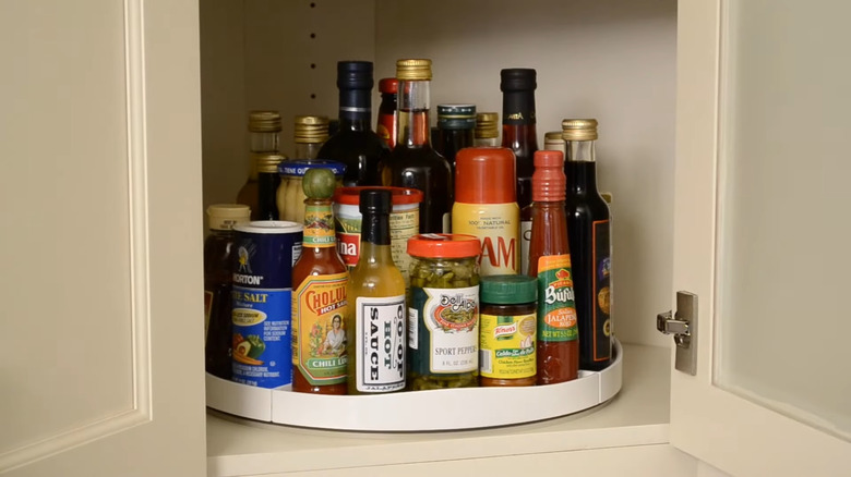 lazy susan in corner cabinet