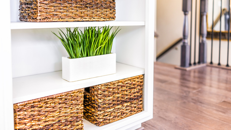 Woven basket for kitchen storage