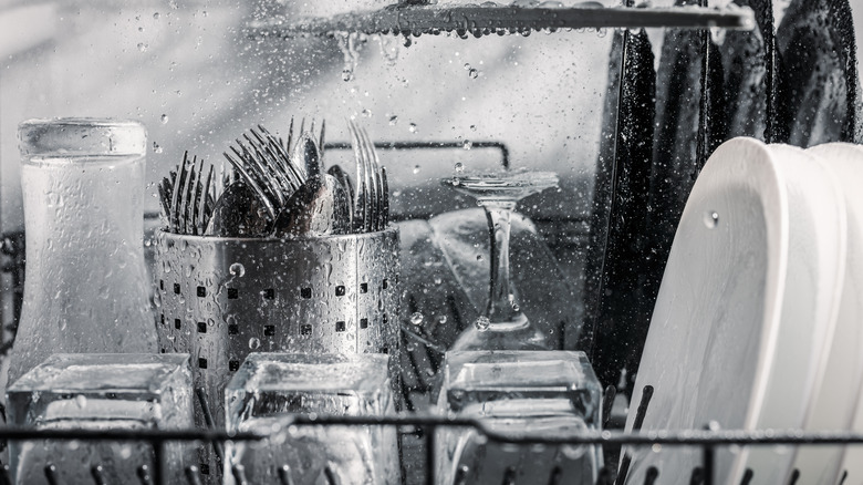 water in a dishwasher