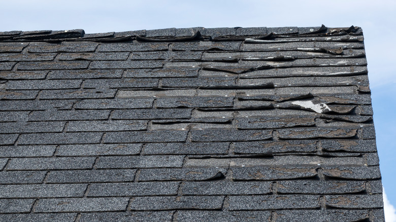 roof with old shingles 